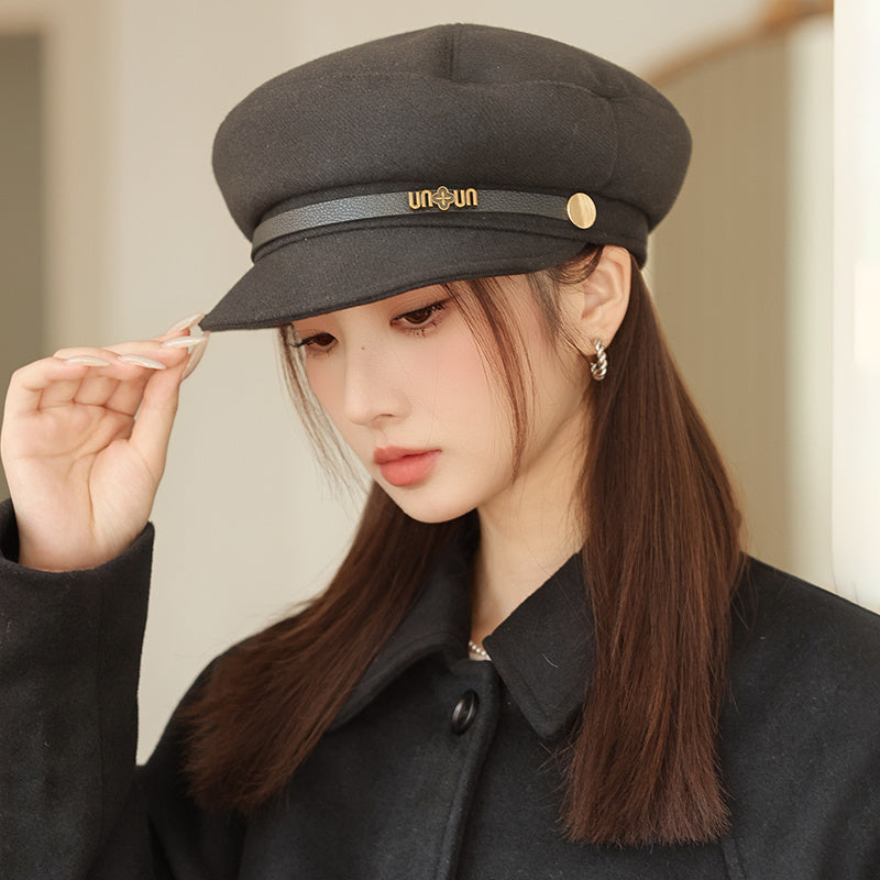 British Style Retro Easy Matching Haijun Hat Peaked Cap Beret