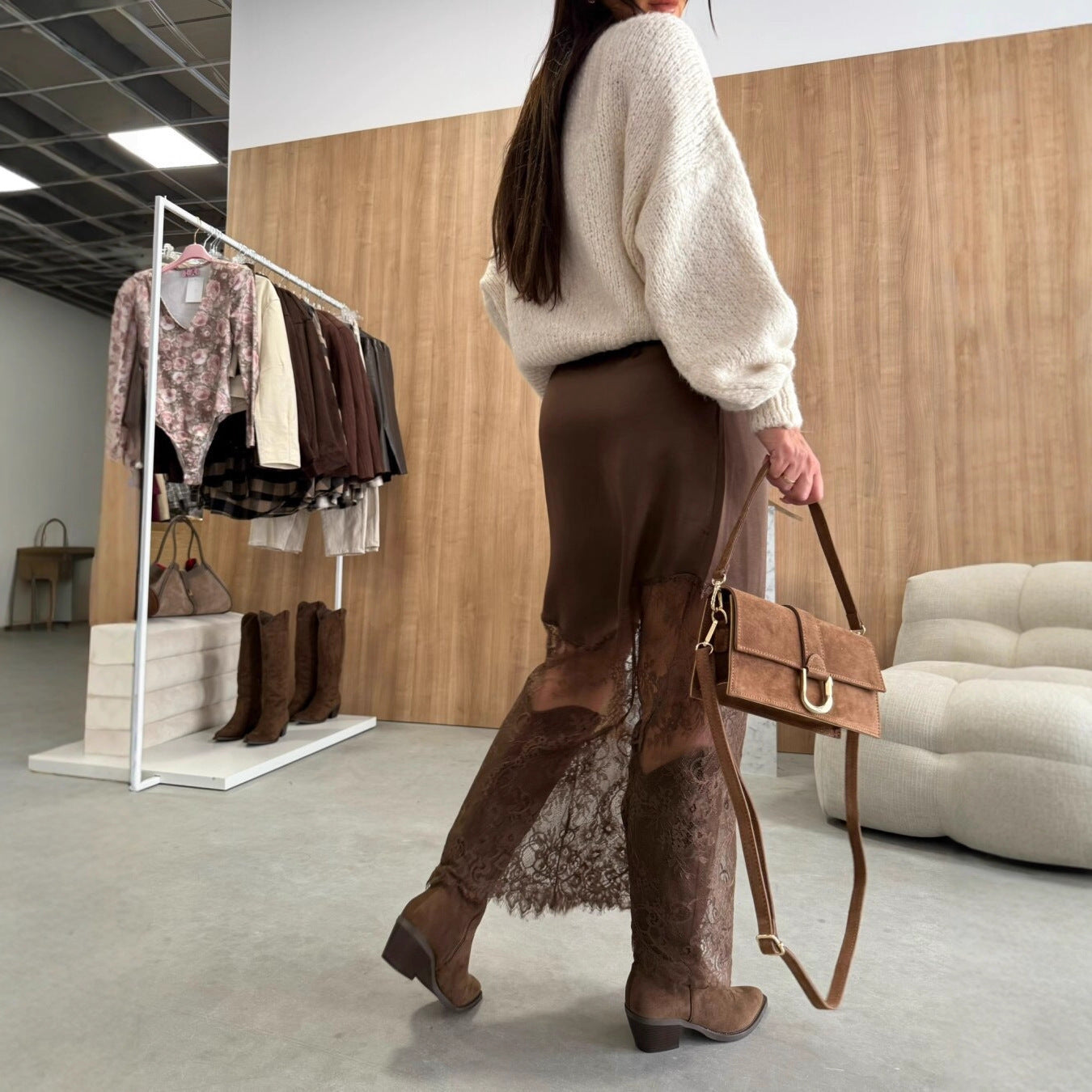 Women's Hot Girl Slimming Solid Color Hip Skirt