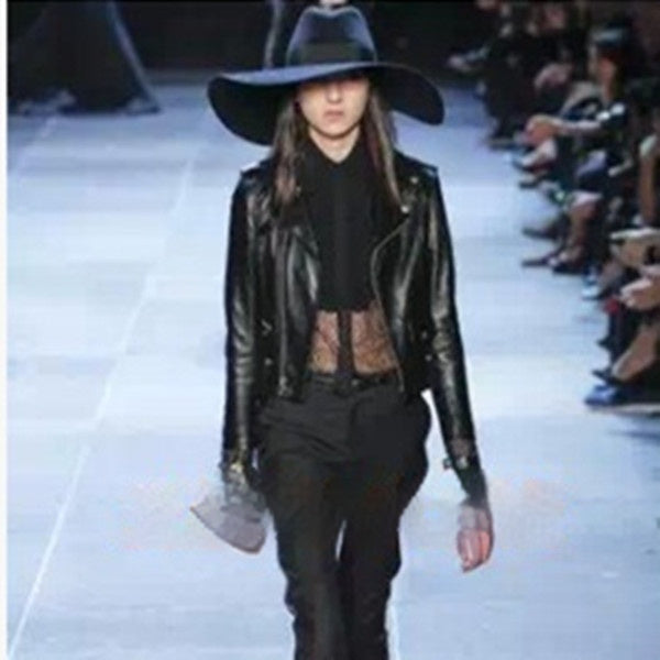 Pure Wool European And American Fashionable Ultra Wide Brim Wool Woolen Hat