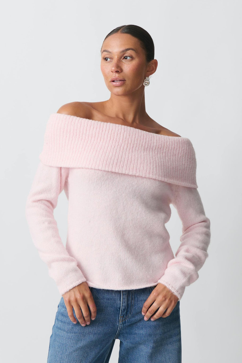 Sexy All-matching Sweet Off-shoulder Lapel Sweater