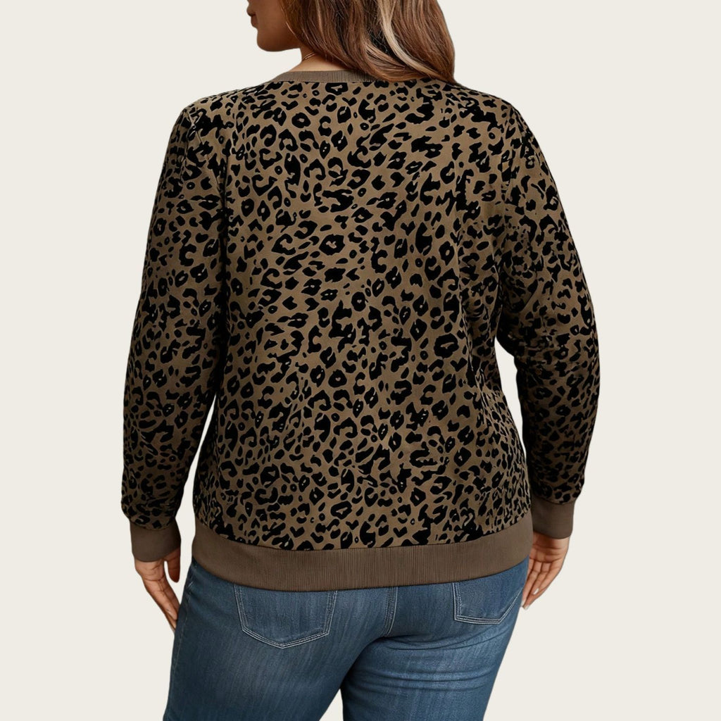 Lady's Leopard Print Sweatshirt Size EuropeanAmerican