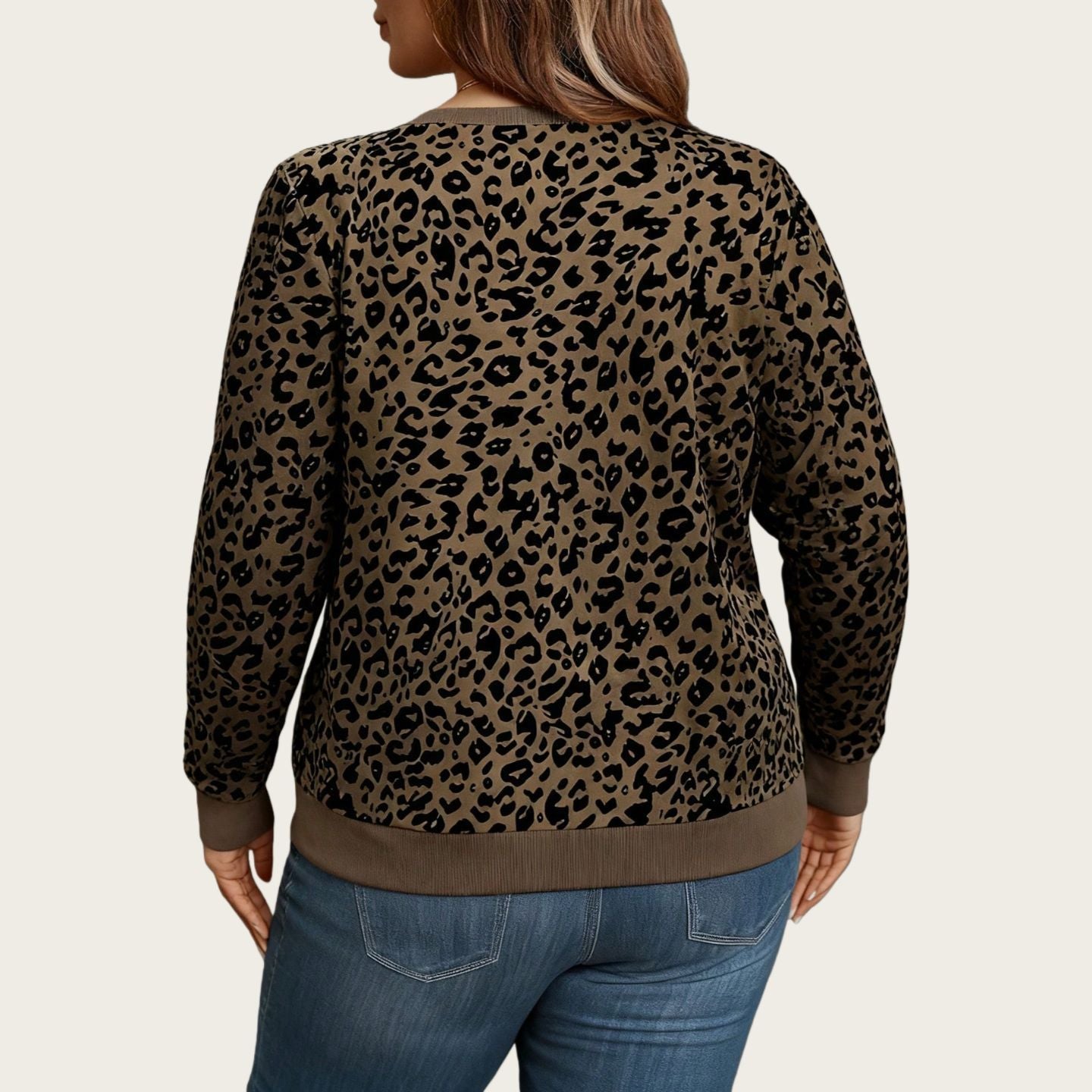 Lady's Leopard Print Sweatshirt Size EuropeanAmerican