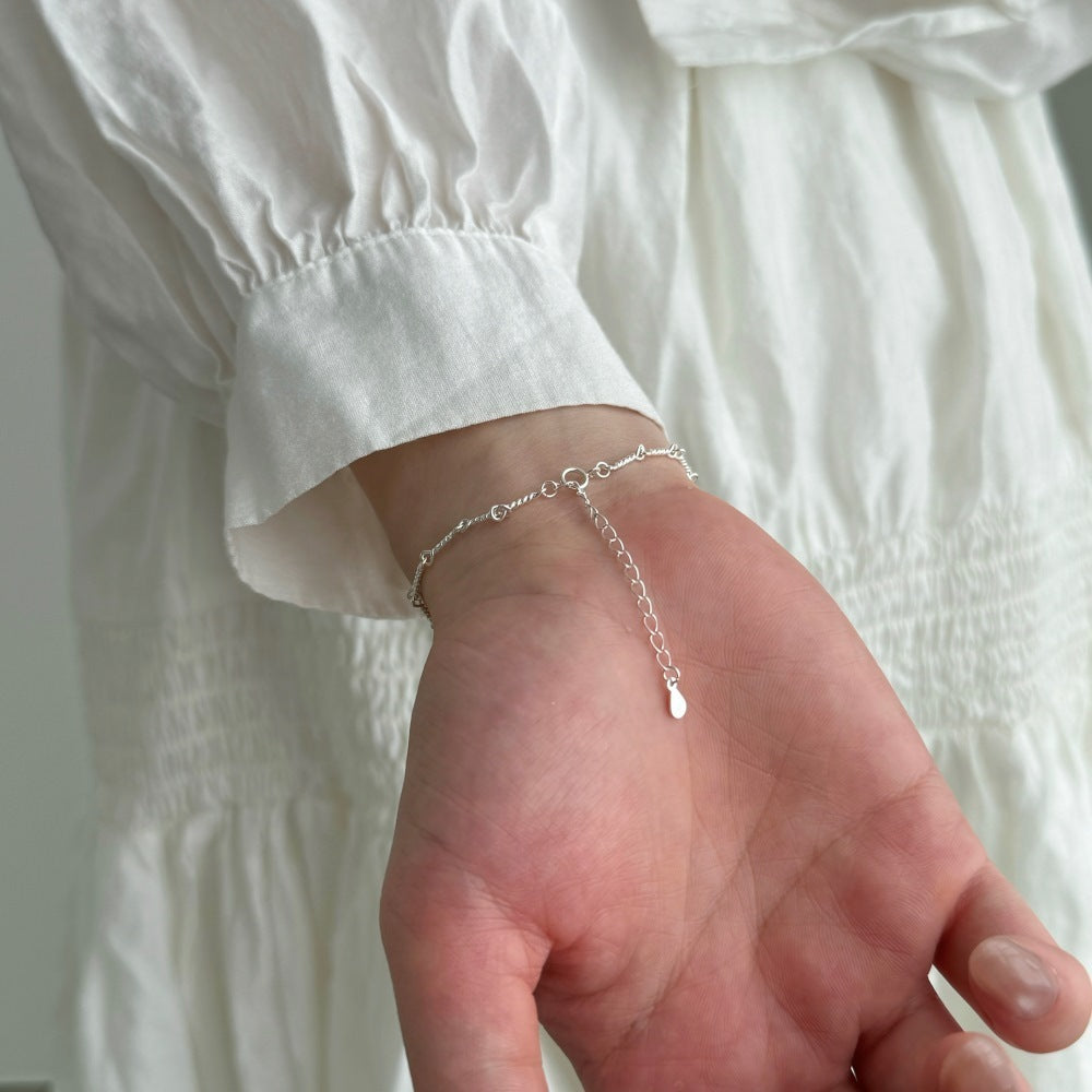 S925 Sterling Silver Bracelet Female Twist