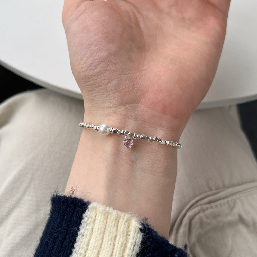 Heart-shaped Zircon Design Love Mush Ice Bracelet For Women