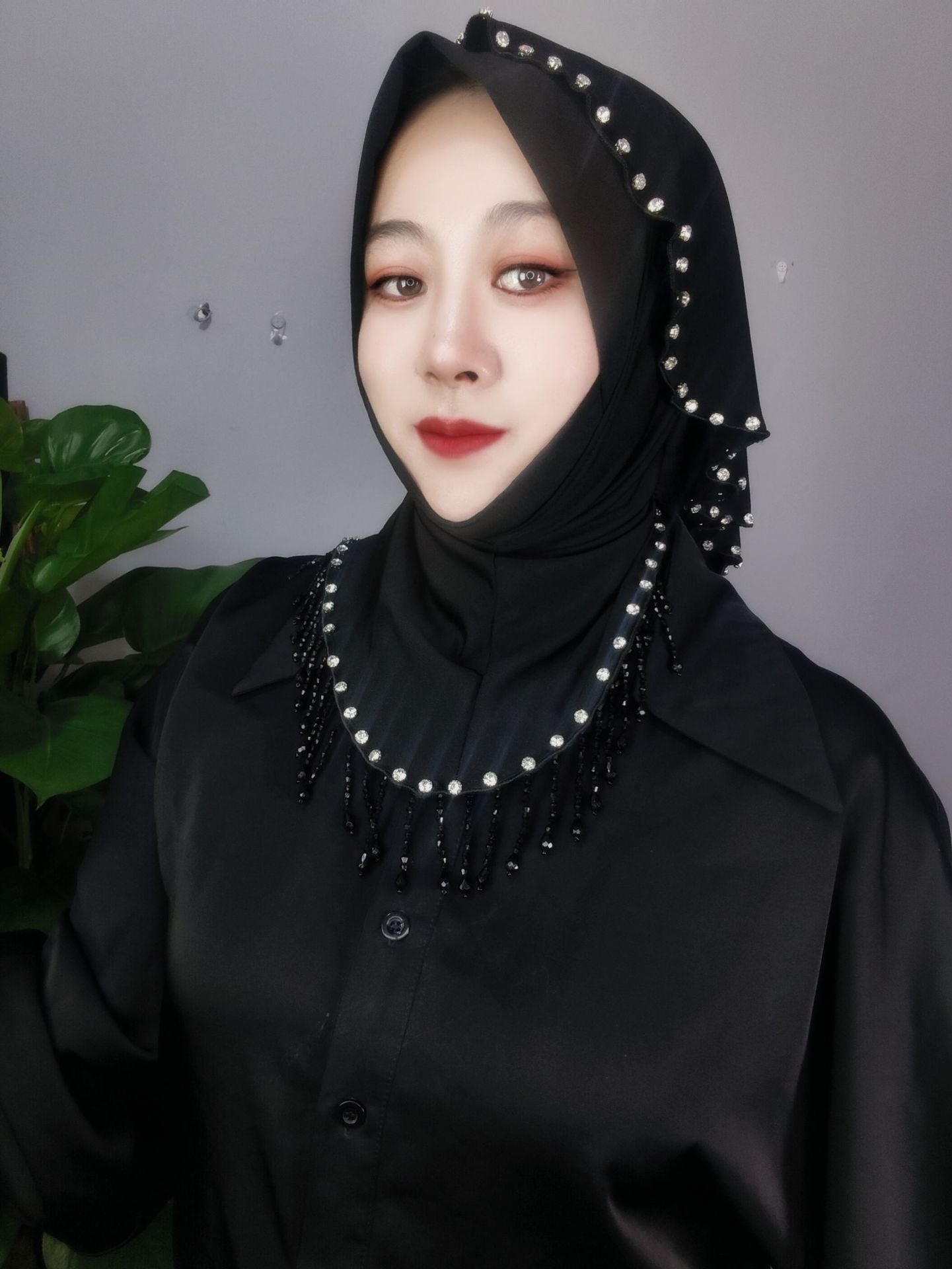 Crystal Tassel Dovetail Large Version Crystal Linen Fabric Scarf