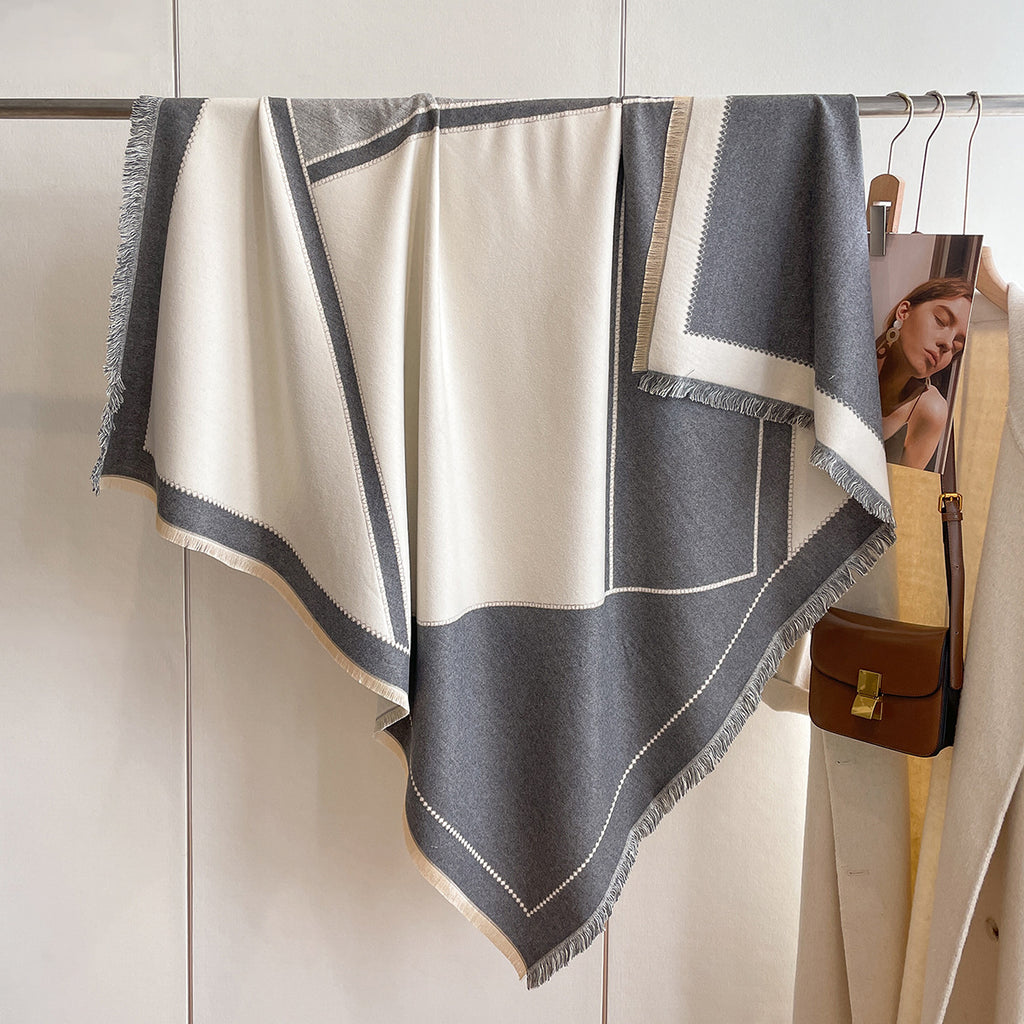 European And American Cashmere Square Towel Thickened Air-conditioned Room Warm Shawl Cloak