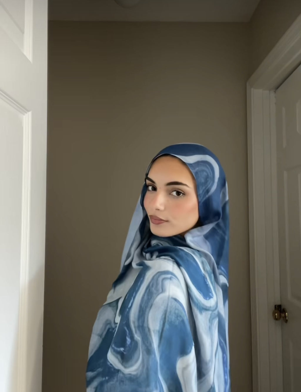 Watercolor Series Satin Polyester Ethnic Shawl