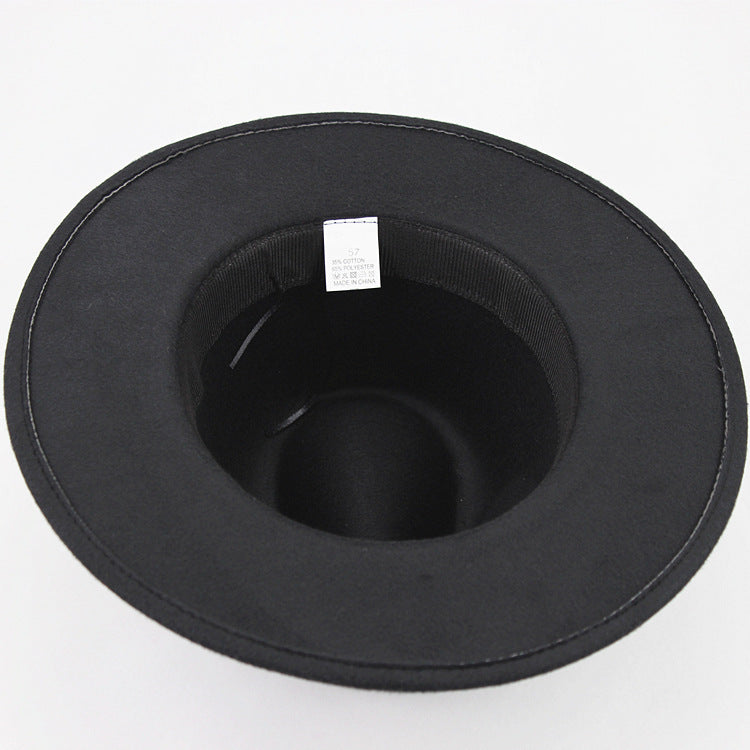 Woolen Fedora Hat Men's And Women's Big Brim Top Hat Felt Hat