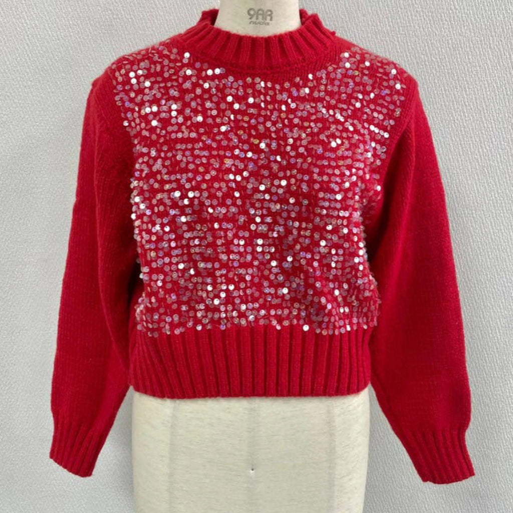 Design Sense Heavy Embroidery Sequins Pullover