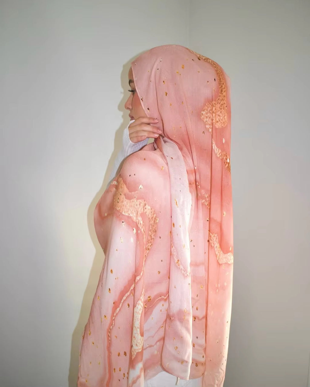 Watercolor Series Satin Polyester Ethnic Shawl