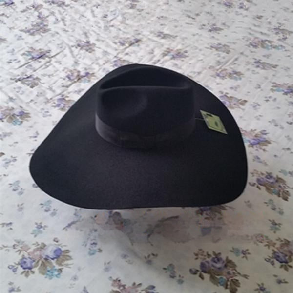 Pure Wool European And American Fashionable Ultra Wide Brim Wool Woolen Hat