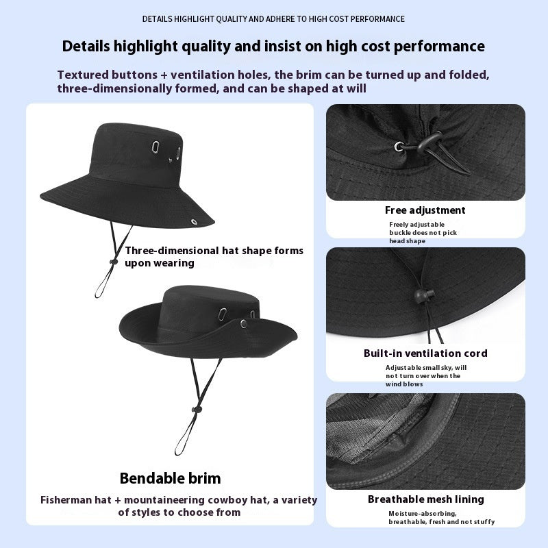 Three-piece Set Cap Fisherman Hat Sun-proof Climbing Equipment