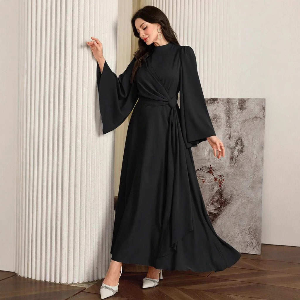 Women's Long Sleeve Solid Color Temperament Elegant Dress