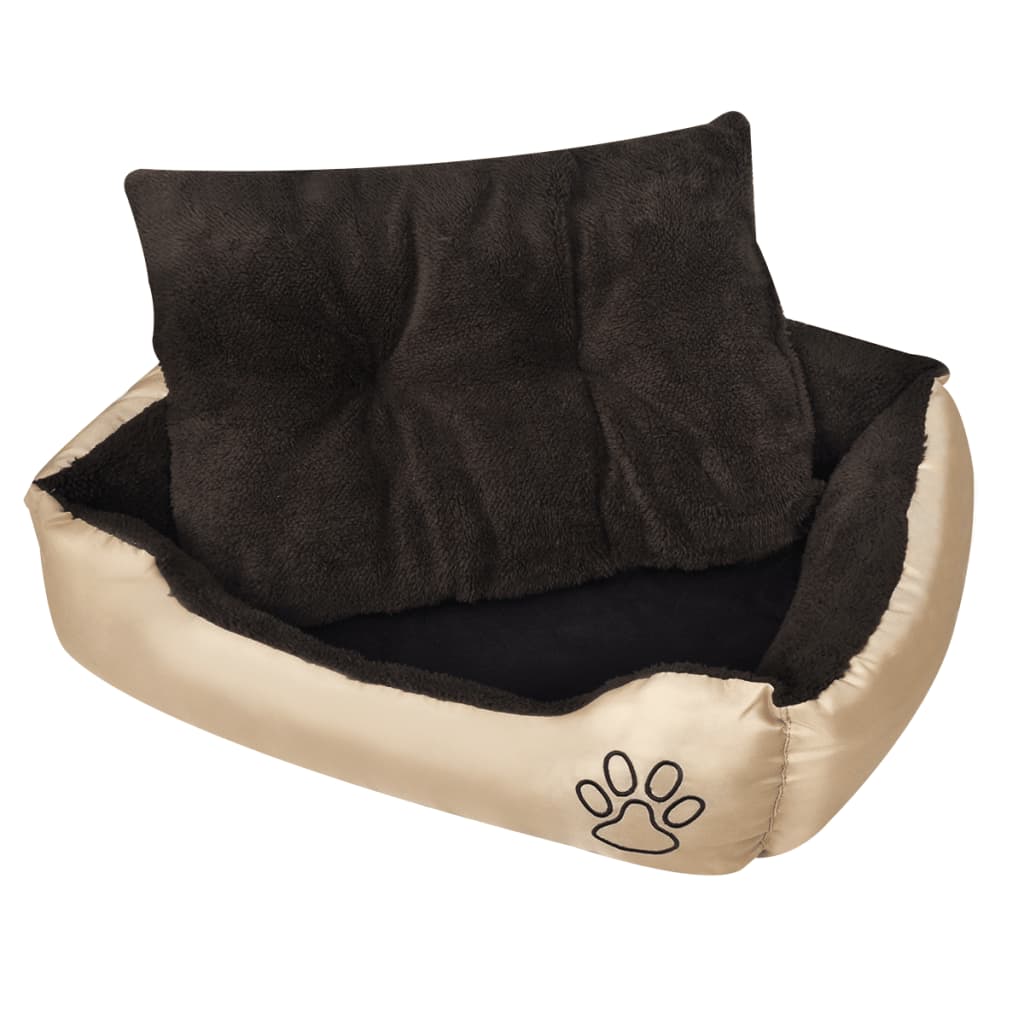Vidaxl dog basket with padded cushion xl