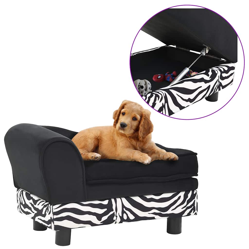 Vidaxl dog bed 57x34x36 cm plush black-0