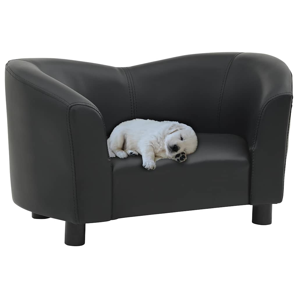 Vidaxl dog bed 67x41x39 cm faux leather black-0