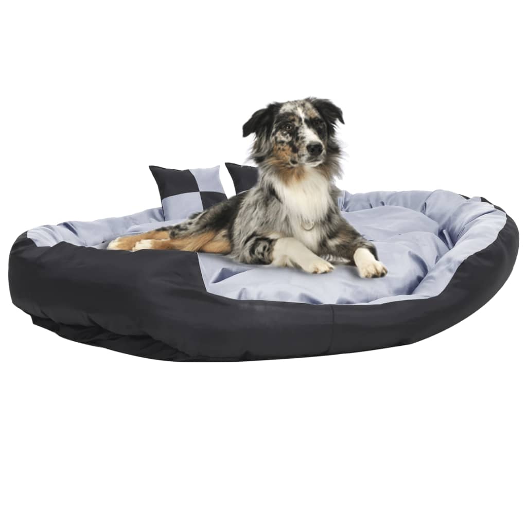 Vidaxl dog cushion reversible and washable 150x120x25 cm gray and black-0