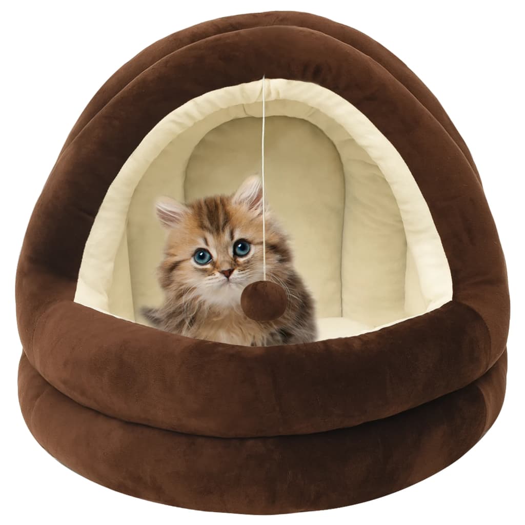 Vidaxl cat basket 40x40x35 cm brown and cream-0