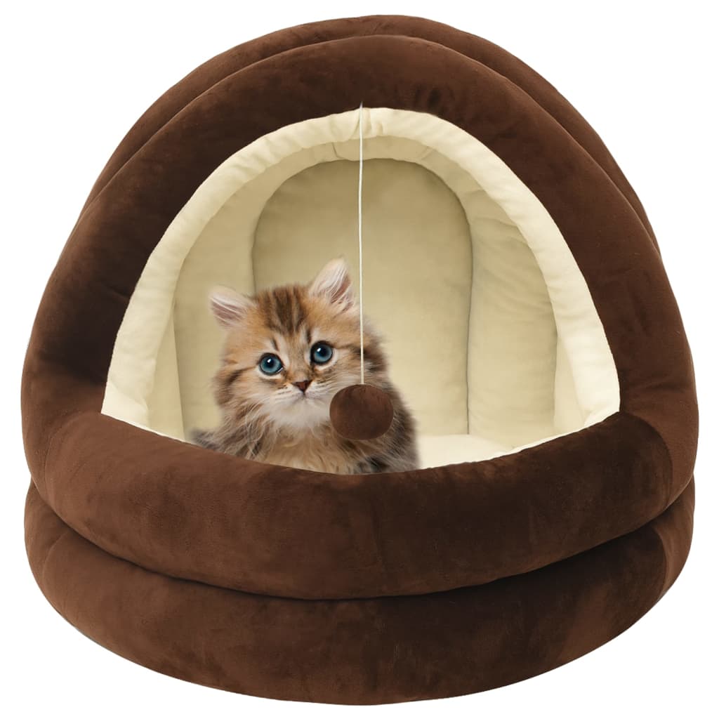Vidaxl cat basket 50x50x45 cm brown and cream-0
