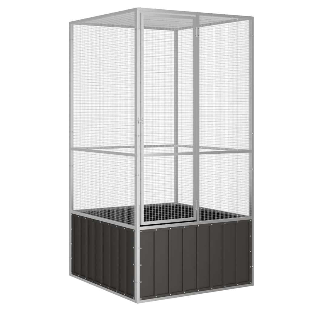 Vidaxl bird cage 111x107x211.5 cm galvanized steel anthracite color-0