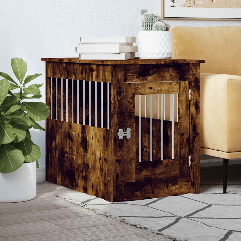 Vidaxxl dog crate 55 x 80 x 68 cm processed wood, smoked oak