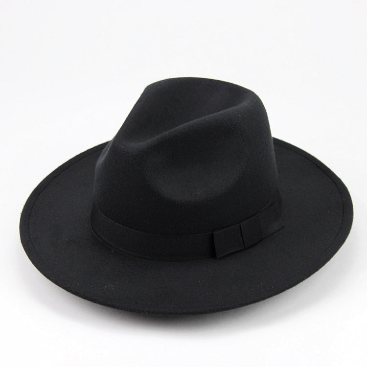 Woolen Fedora Hat Men's And Women's Big Brim Top Hat Felt Hat