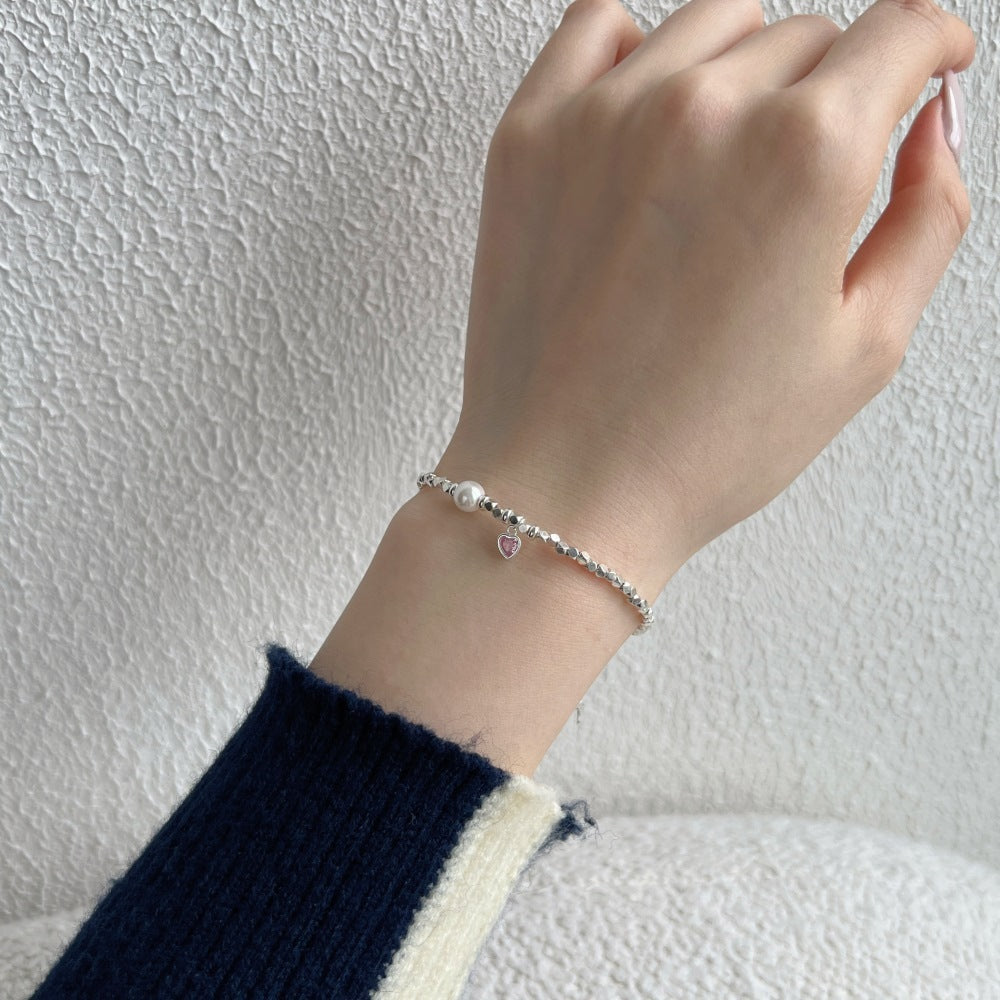 Heart-shaped Zircon Design Love Mush Ice Bracelet For Women