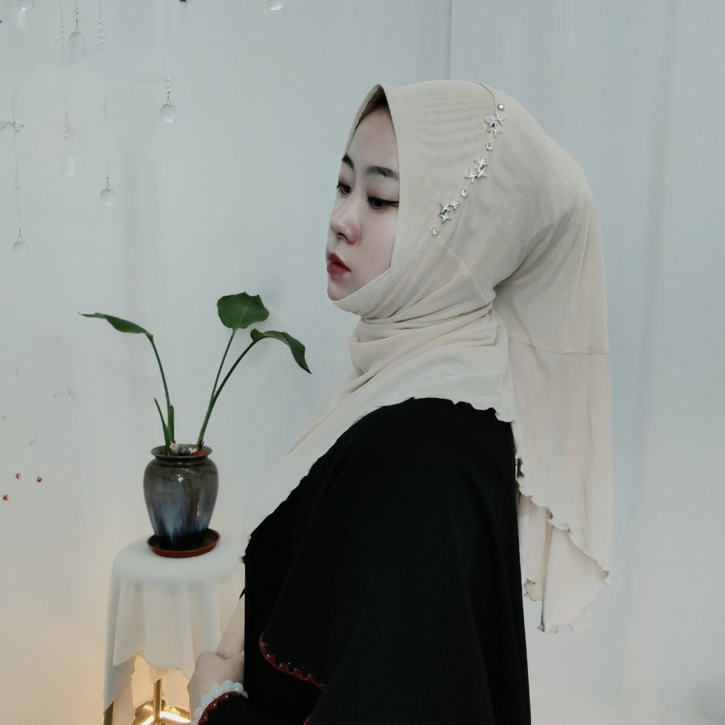 Women's Minimalist Five-star Mesh Double-layer Large Edition Scarf