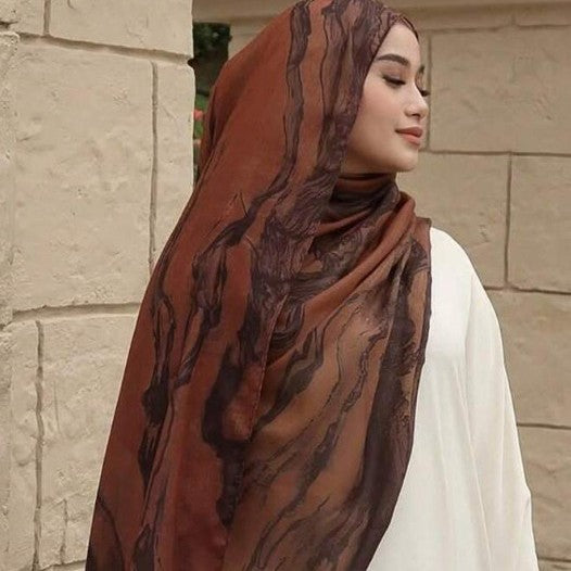 Watercolor Series Satin Polyester Ethnic Shawl