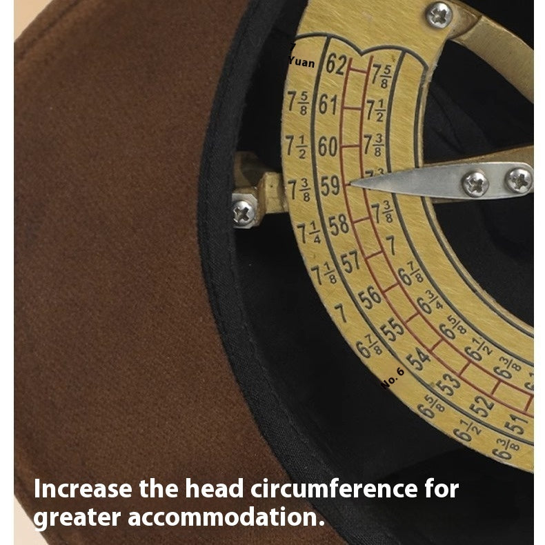 Retro Khaki Men Black Hat New Big Brim