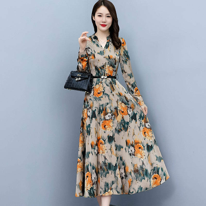 Printed Dress Slim Fit Fashion Women