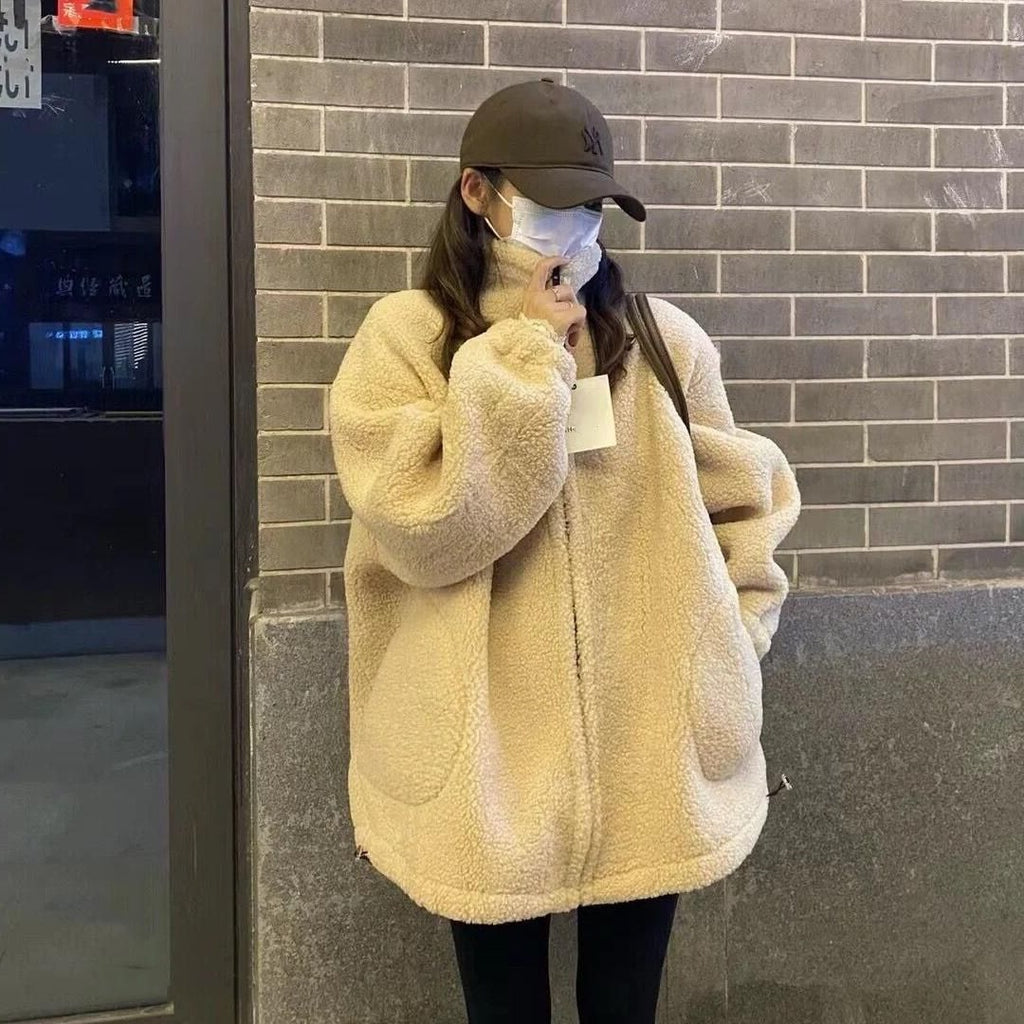 Thickened Particle Lamb Fleece Coat For Women