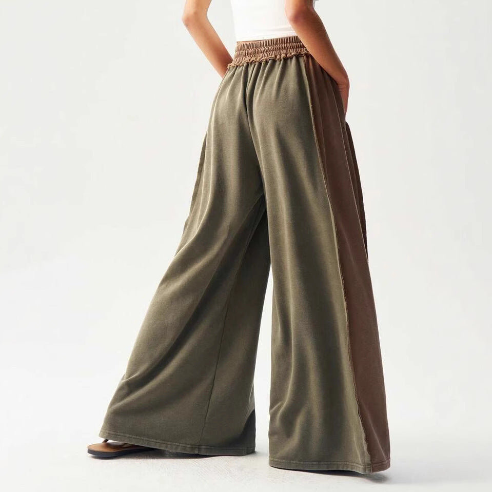 Cotton Casual Loose Japanese Style Retro Minority Splicing Design Casual Pants