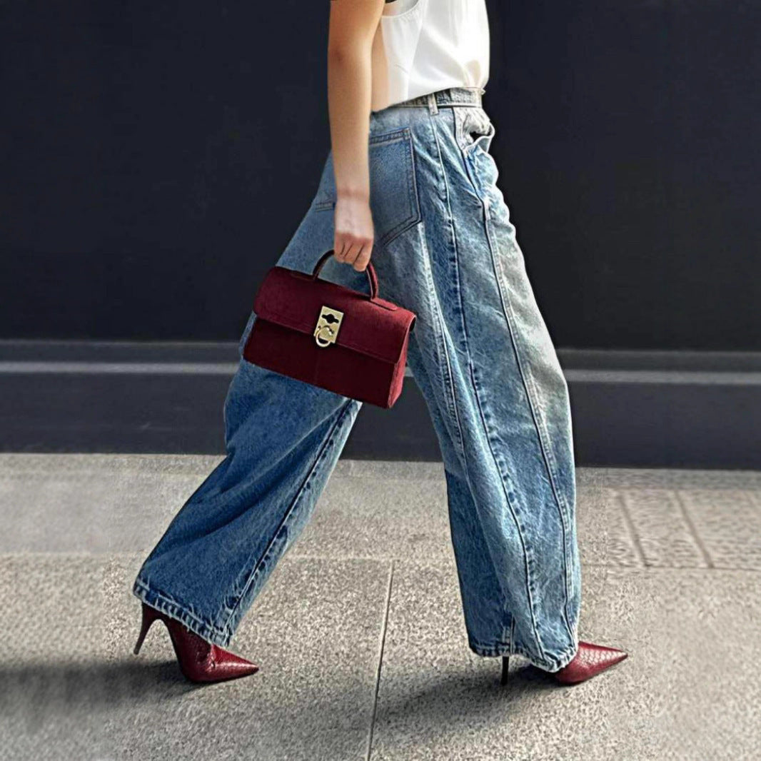 Wide Leg Jeans Stretch Fashion Casual