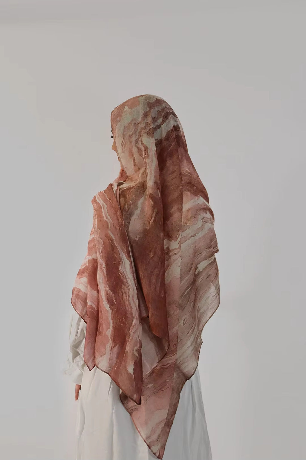 Watercolor Series Satin Polyester Ethnic Shawl