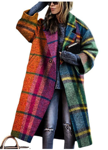 Coat Print Dragon And Phoenix Woolen