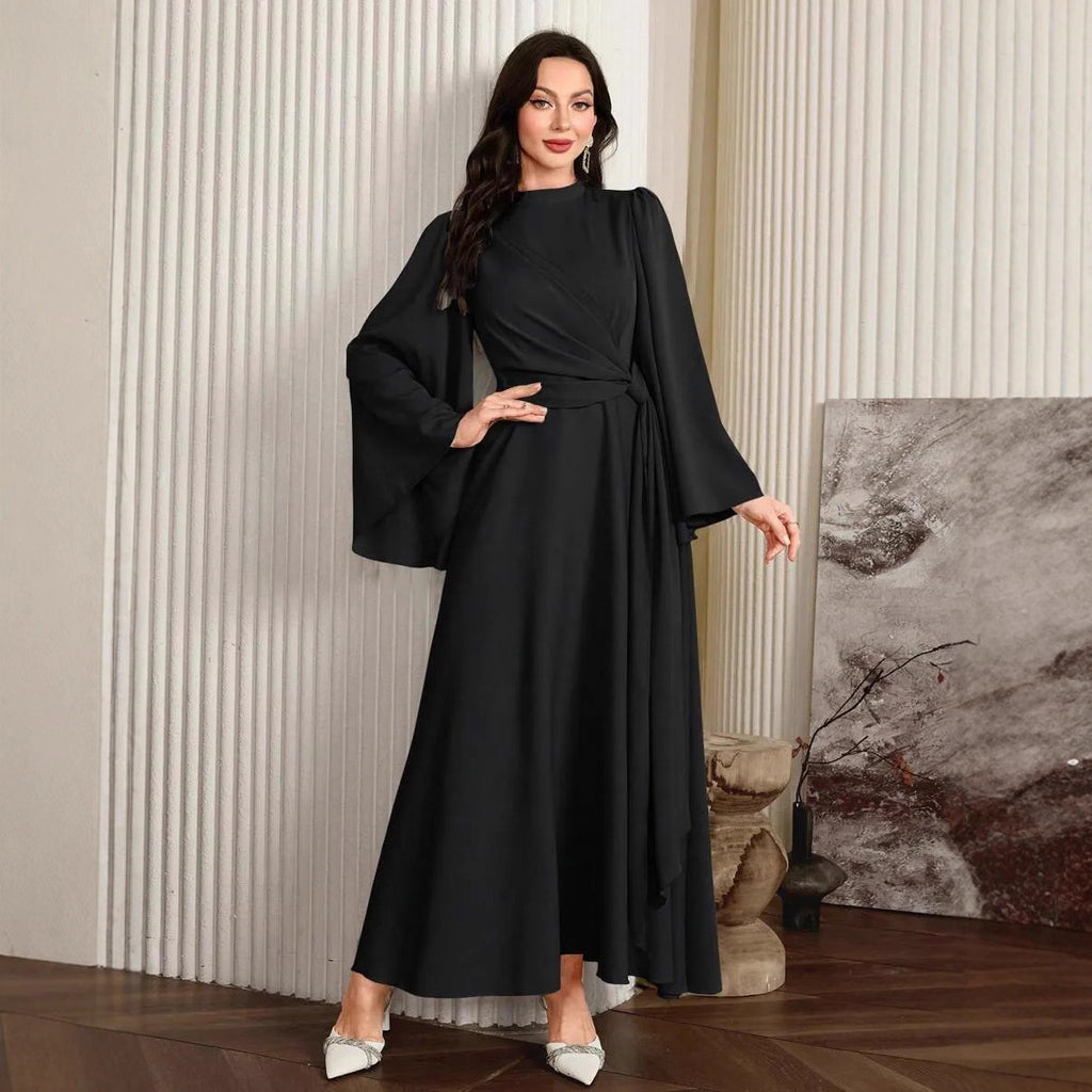 Women's Long Sleeve Solid Color Temperament Elegant Dress