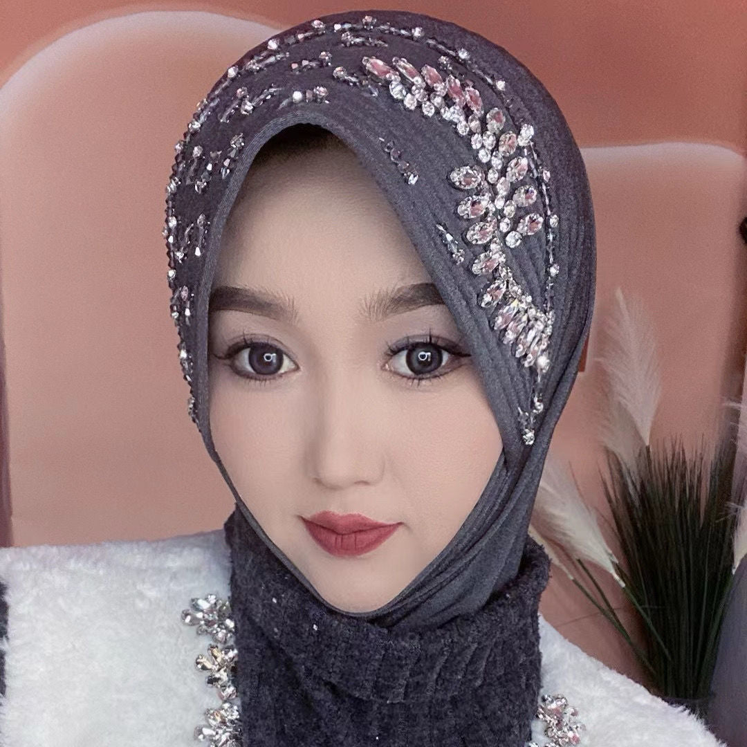 Rhinestone Elegant Women's Fashion Cover Headscarf