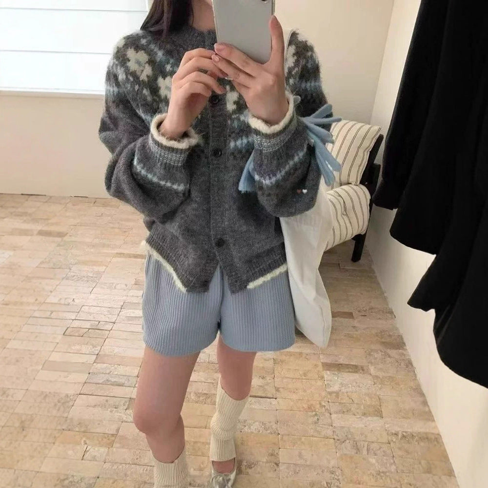 Fairisland Jacquard High-grade Sweater Coat