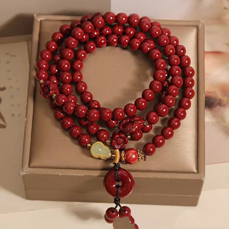 New Chinese Multi-layer Cinnabar Pisces Bracelet