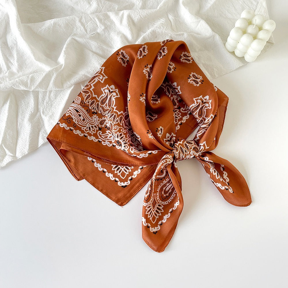 Silk Scarf Black Paisley Belt Decorative Waist Seal Hair Band