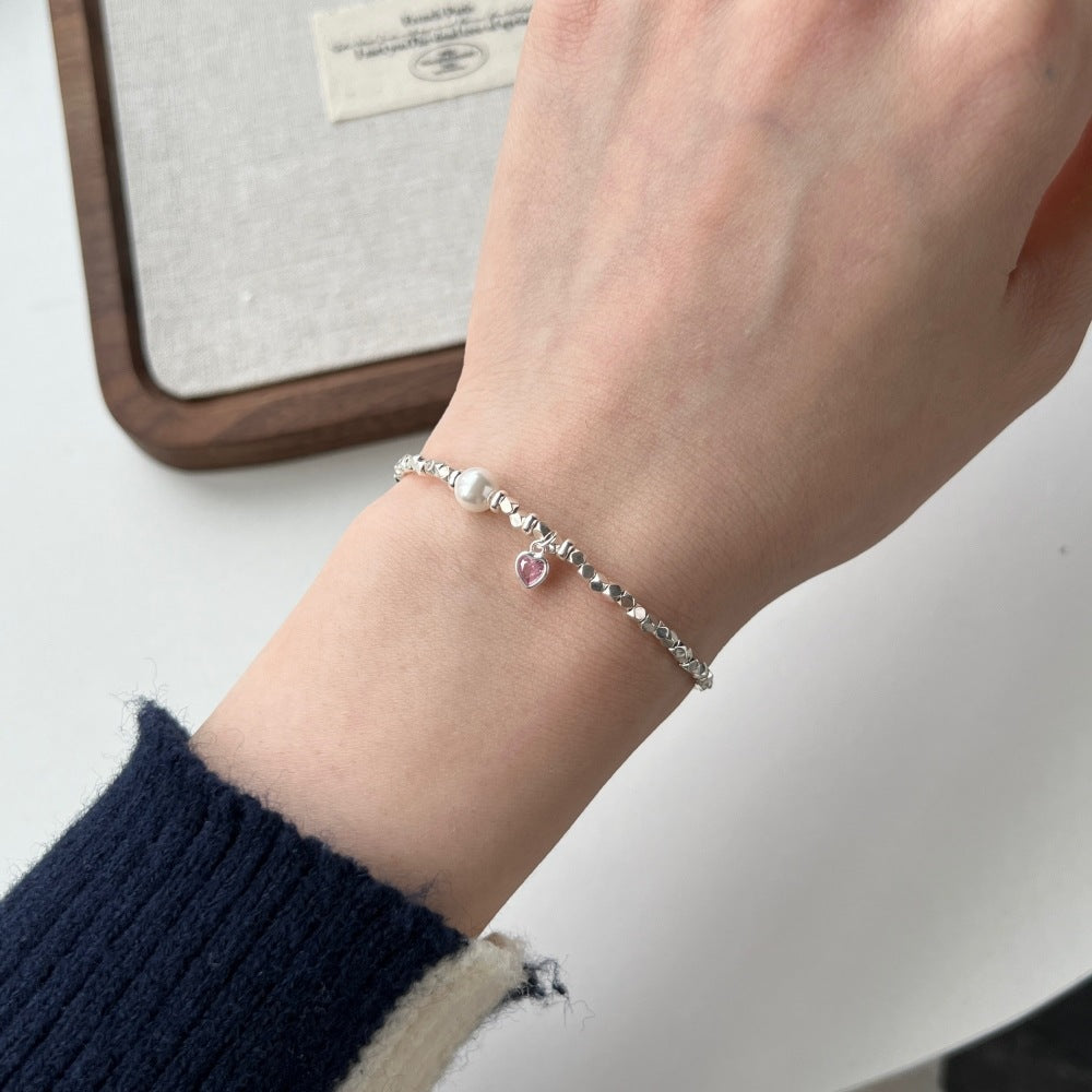 Heart-shaped Zircon Design Love Mush Ice Bracelet For Women