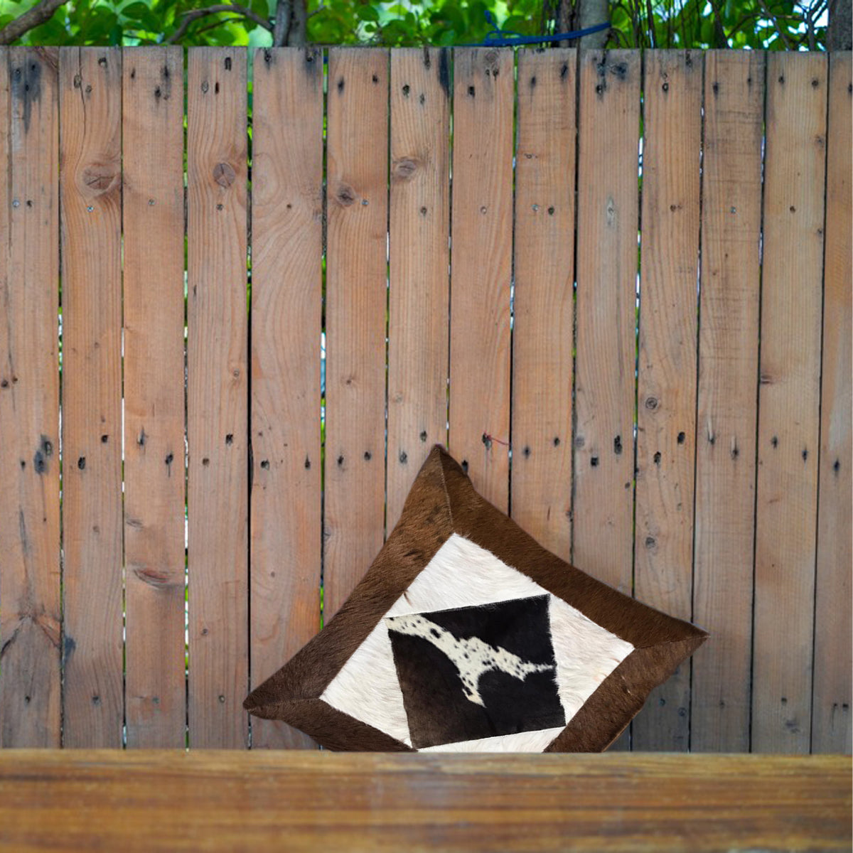 Cowhide- Leather- Sisal- Cushion -Cover