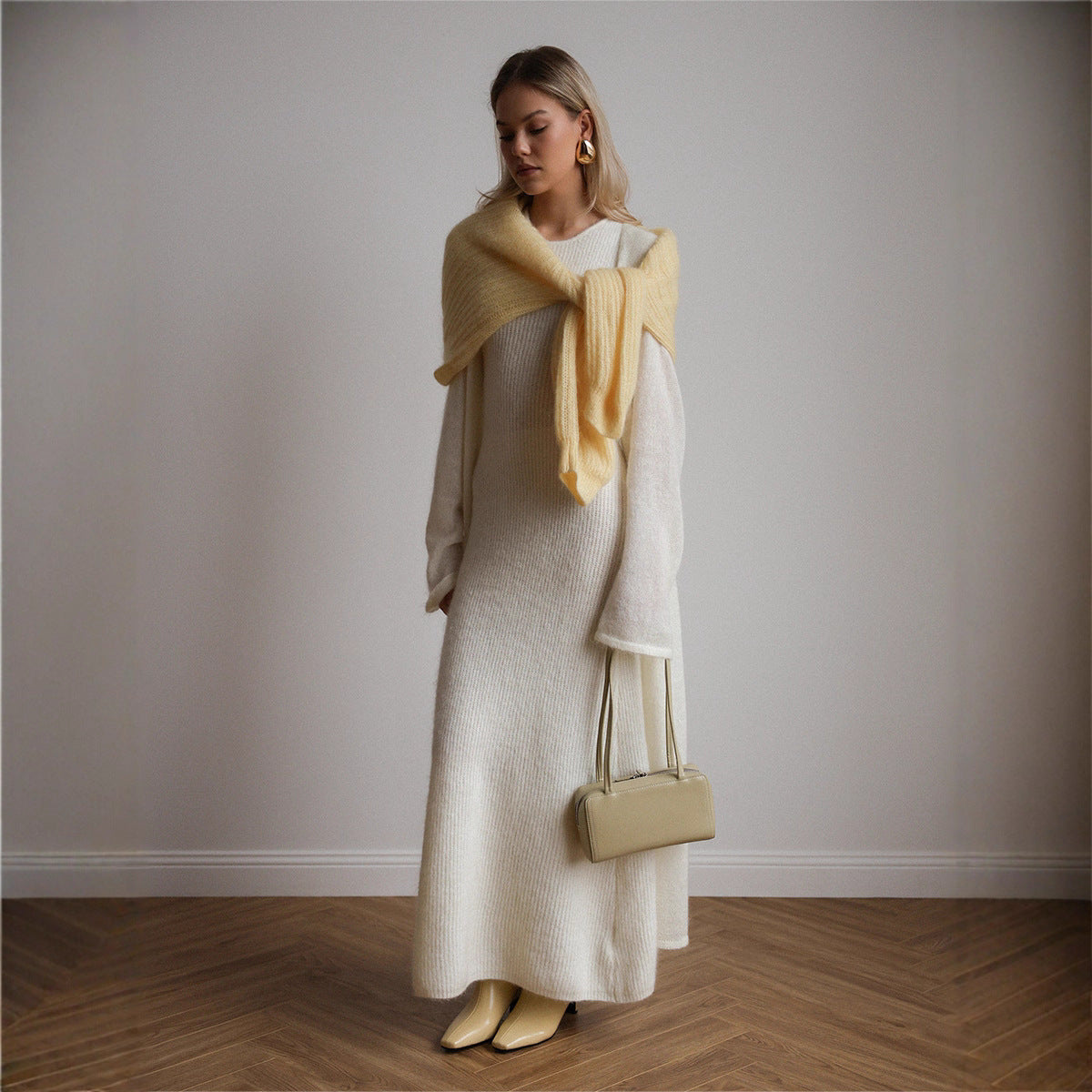 Cardigan Knitted Cardigan Sleeveless Dress Two-piece Set