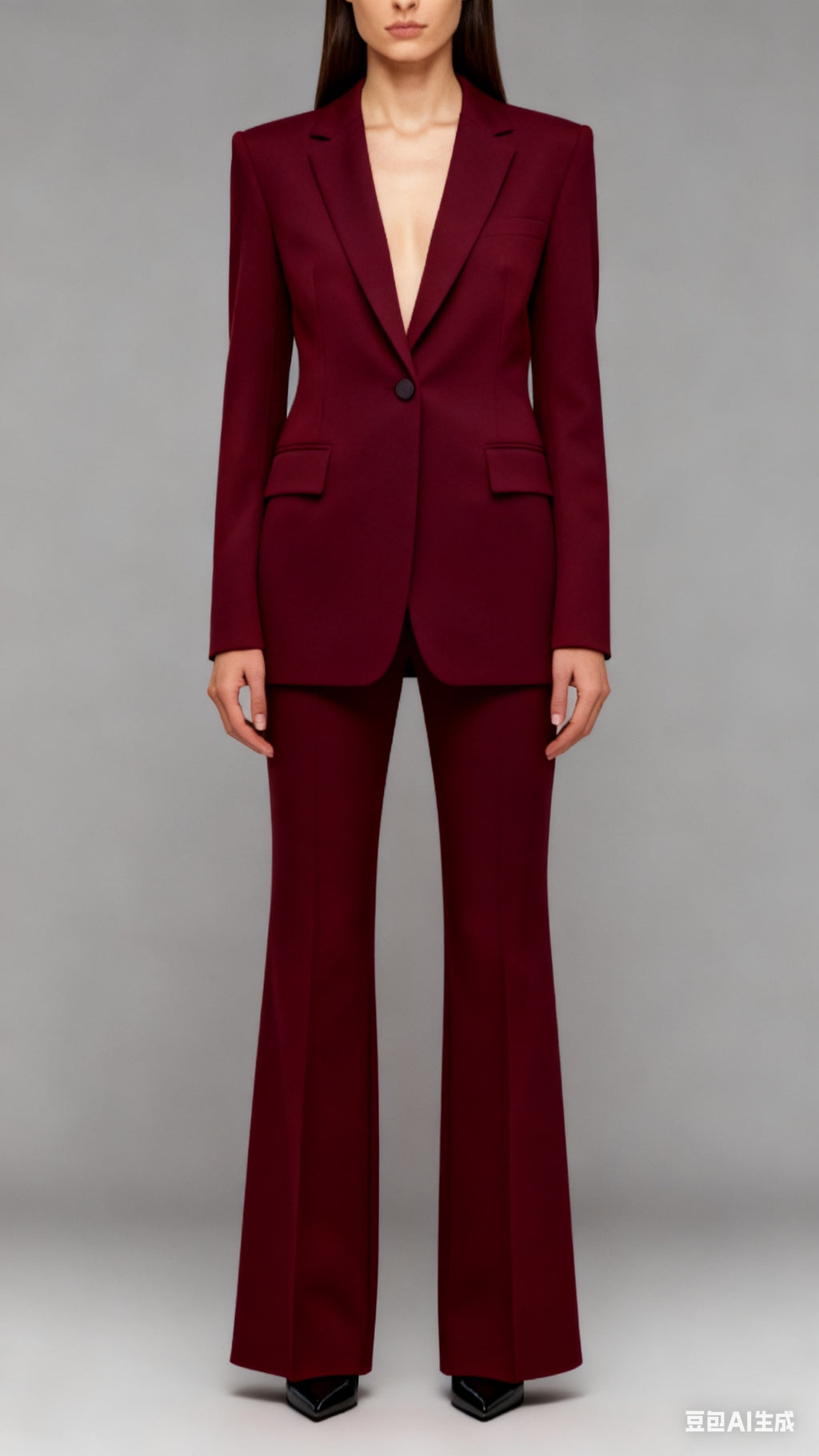 Power Of Earth Burgundy Sculpted 2-Piece Suit