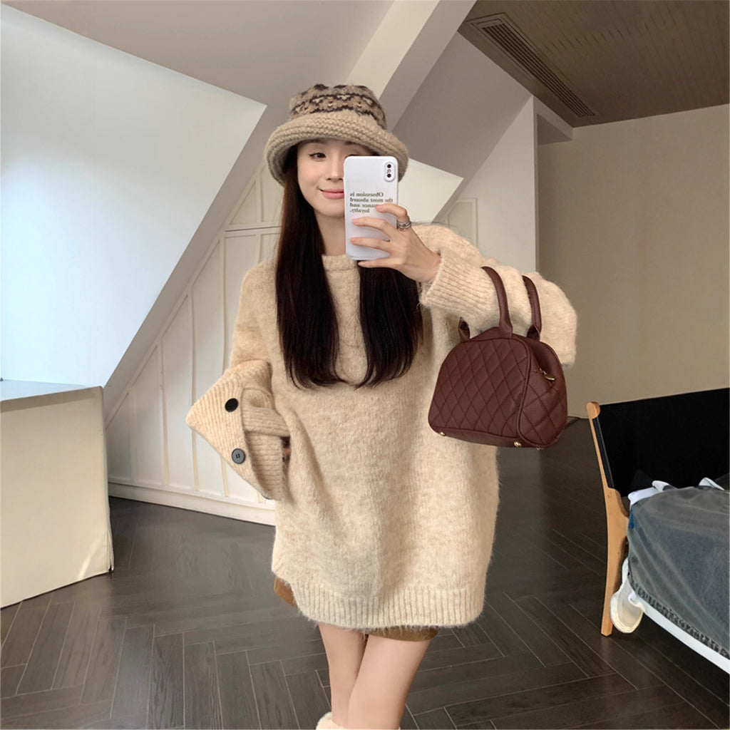 High Collar Detachable Scarf Sweater For Women