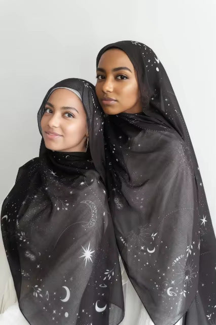 Watercolor Series Satin Polyester Ethnic Shawl