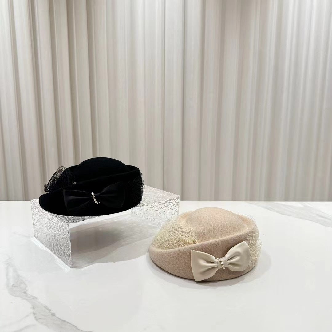 Hepburn Style Autumn And Winter Woolen Shaping Billycock Female French Style