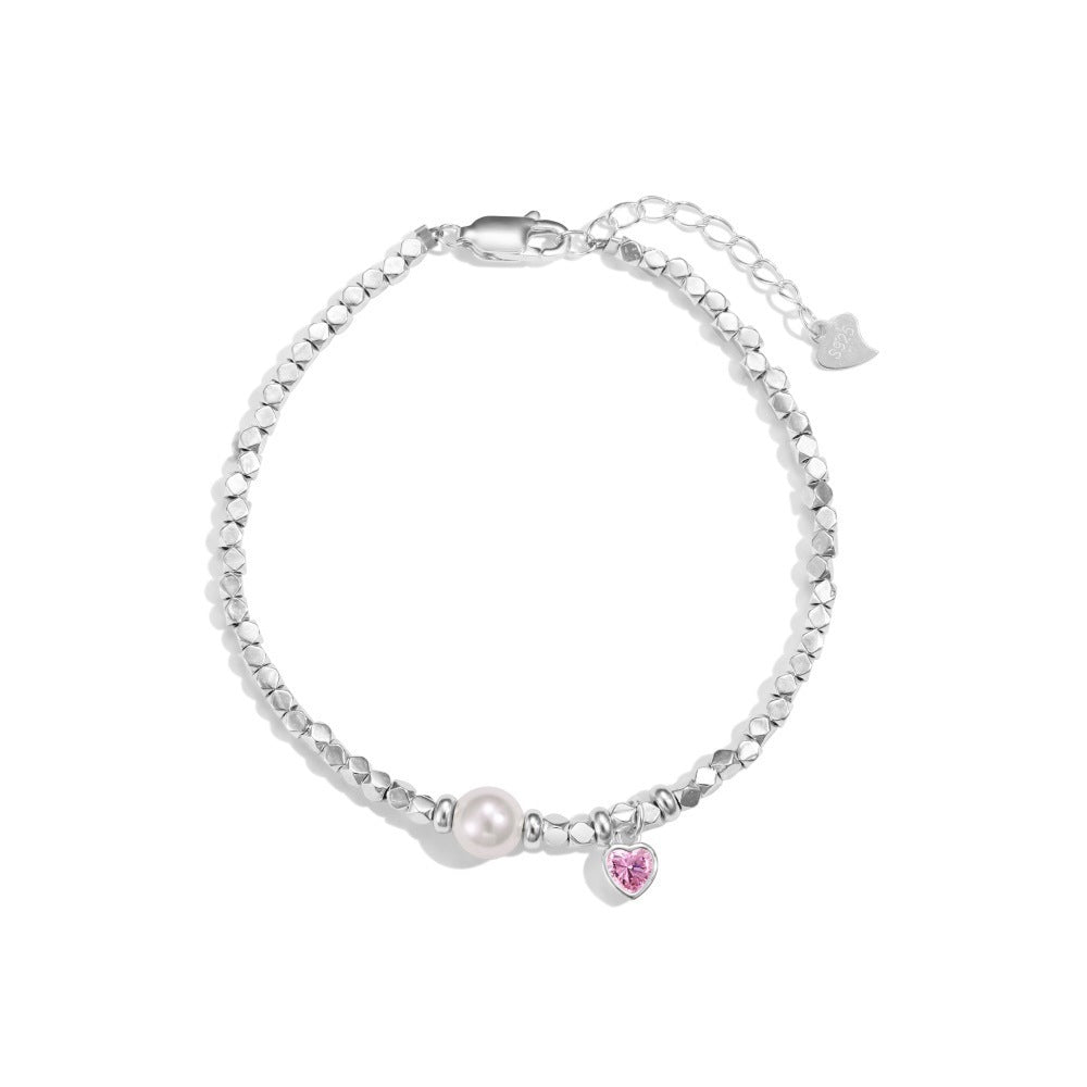 Heart-shaped Zircon Design Love Mush Ice Bracelet For Women