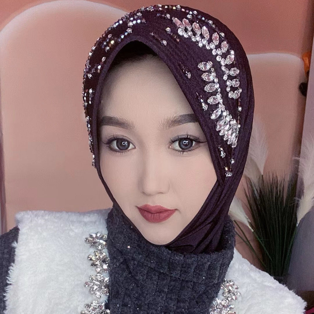 Rhinestone Elegant Women's Fashion Cover Headscarf